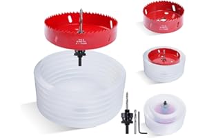 VallisCo 6 inch Hole Saw & 4 inch Hole Saw for Recessed Light, Dust Bowl Catcher for Recessed Lighting, Perfect Dust Collection for Clean Cutting，Special Dad's Gift