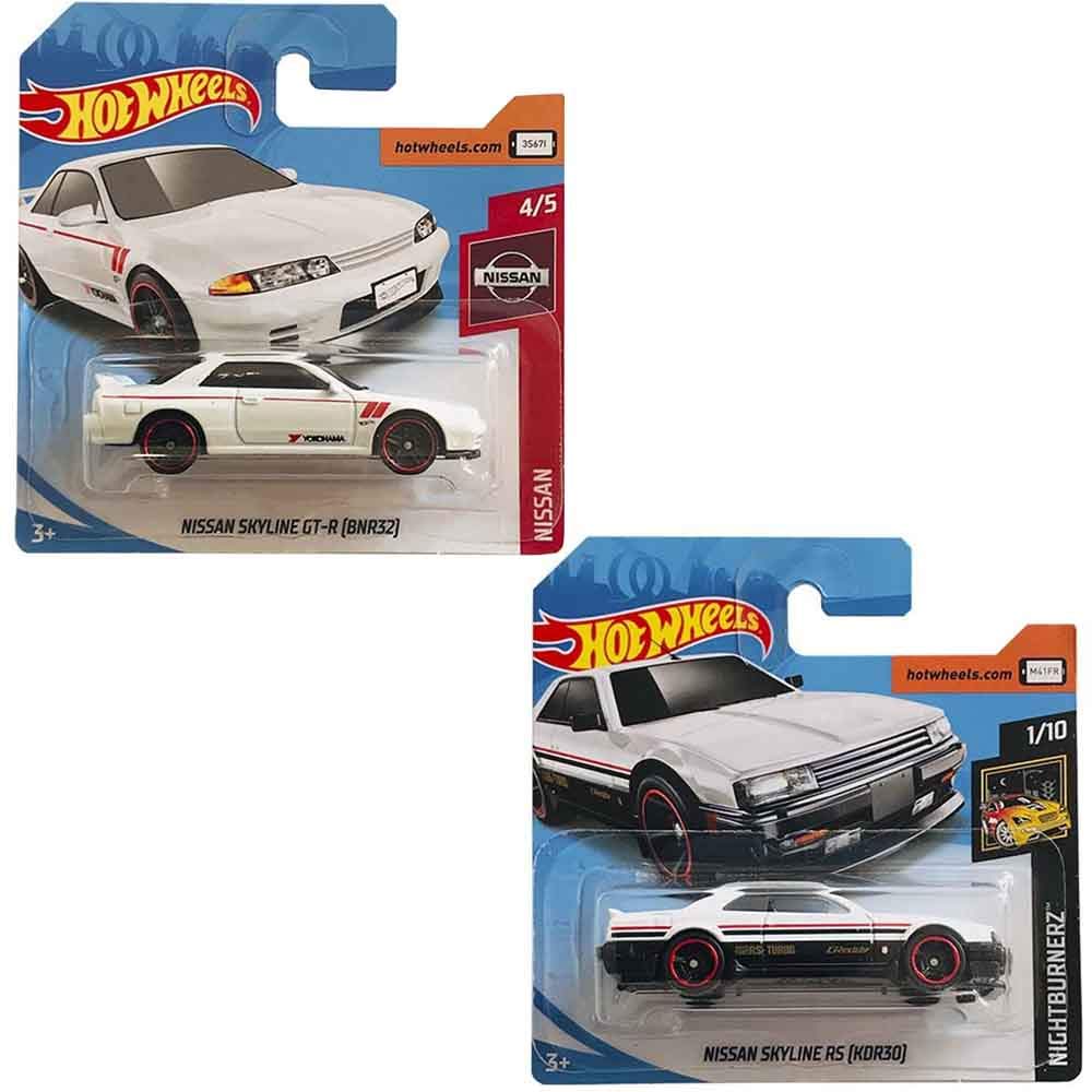 Hot Wheels Pack Two Cars - Nissan Skyline GT-R (BNR32) 1/250 and Nissan Skyline RS (KDR30) 48/250