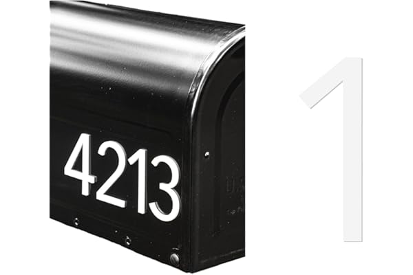 Discovered Designs – Premium Individual 3D Acrylic Mailbox Number – Self Stick – Long Lasting – Weatherproof – Made in USA (White 3 inch, Number 1)