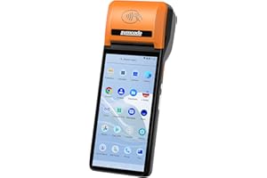 symcode POS PDA Mobile POS Machine Terminal Thermal Receipt Printer 5.99" High Resolution and Clear Touch Screen Handheld PDA Printer Android 8.1 OS Support 4G WiFi Bluetooth with NFC
