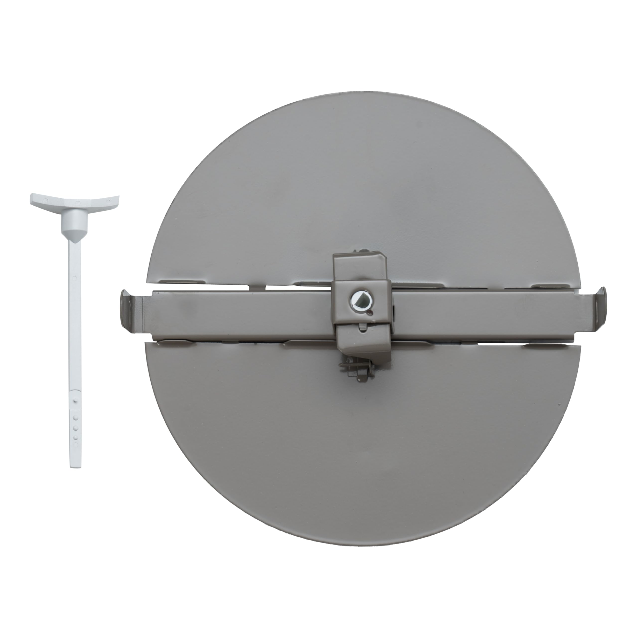 Photo 1 of ***MISSING KEY -SELLING AS IS*** Fits 8 Inch Neck Air Duct | Steel Butterfly Damper by Handua | for Round Ceiling Air Supply Diffuser  | Brown | Outer Dimension: 9-1/2"