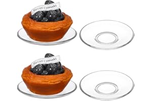 Zerodeko Clear Glass Tea Saucer Plates 3.54 Inch Round Decorative Saucers for Coffee Cups Snacks and Tea Serving in Homes Res