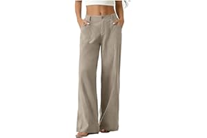 Straight Leg Pants for Women Summer Casual Palazzo Pant Loose High Waist Lounge Bottoms Beach Vacation Trousers with Pockets