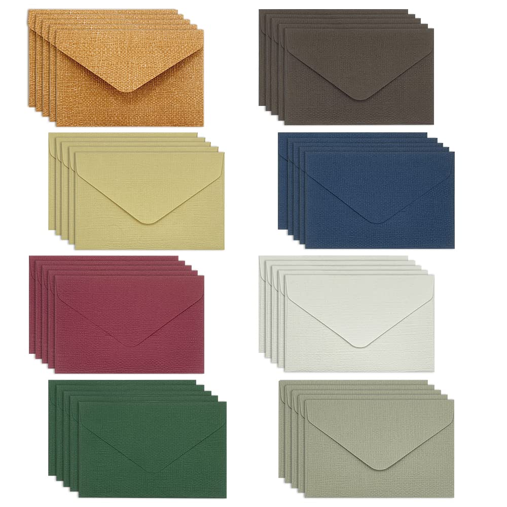 CLVPAI 40 x 10.5 x 7 cm Ribbed Envelopes, Envelopes without Window, Envelopes with Flap, for Weddings, Birthdays, Parties, Gifts and Greeting Cards (8 Colours)