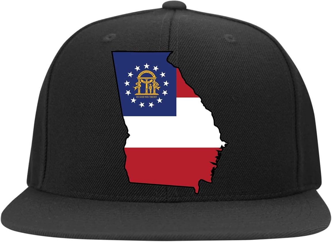 State Flag Flat Bill Flexfit Cap Peach State Hat