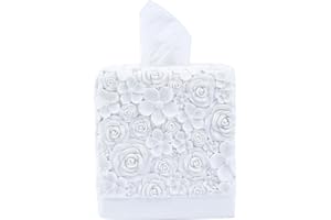 Hymmah Modern Square Tissue Box Cover Holder,Bathroom Accessories Decor Unique Design Tissue Box Cover for Bathroom Vanity Counter Tops Also Great for Bedrooms and Living Rooms