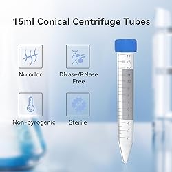 NANBEI 25 PCS 15mL Conical Centrifuge Tubes,Plastic