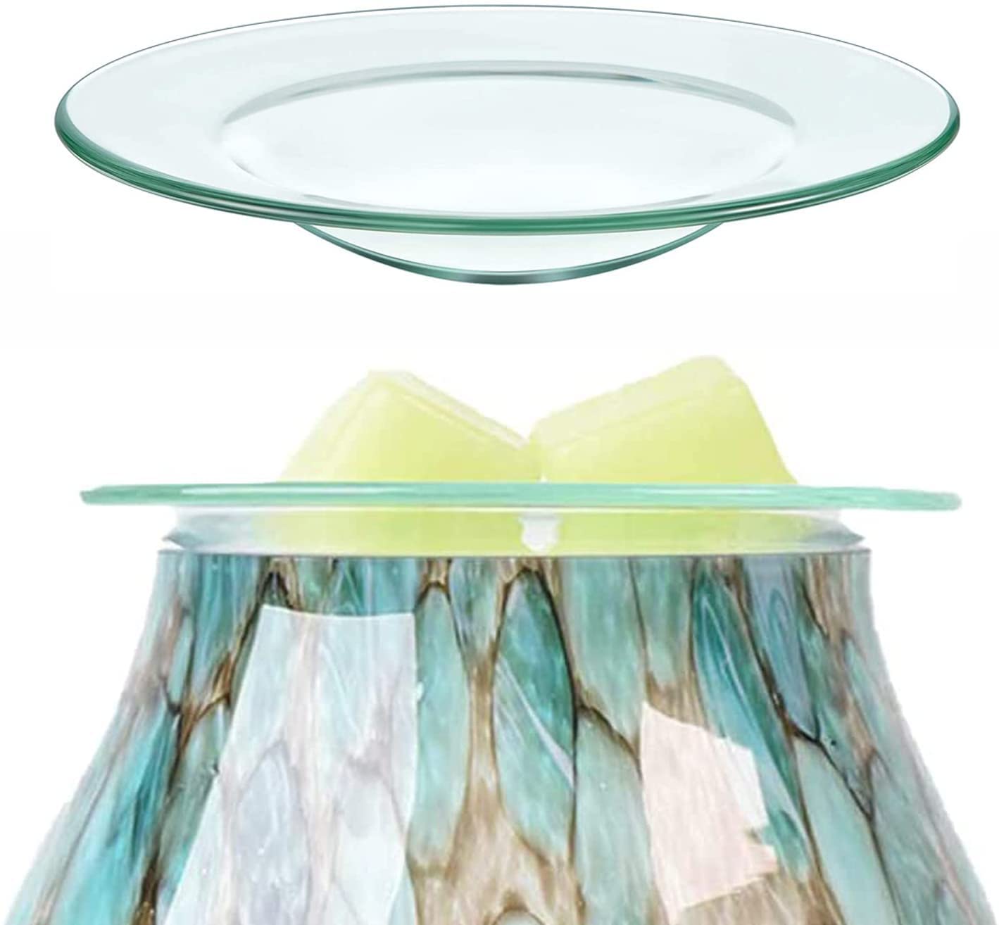 LRMYS 115mm Replacement Oil Burner Dish, Clear 4.5" Wax Melt Warmer Liner Round Glass Dish, Candle Warmer Bowl Plate Wax Tray for Scented Aroma Electric Therapy Lamp Melter, 1 Pack