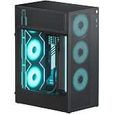 Micro ATX Case, Mini PC Computer Matx Case for MATX ITX Motherboard Black | Vertical GPU Mount, Optimized Airflow,Rear Cable Management, Supports 360mm / 240mm Liquid Cooler, Tempered Glass, 26.1L