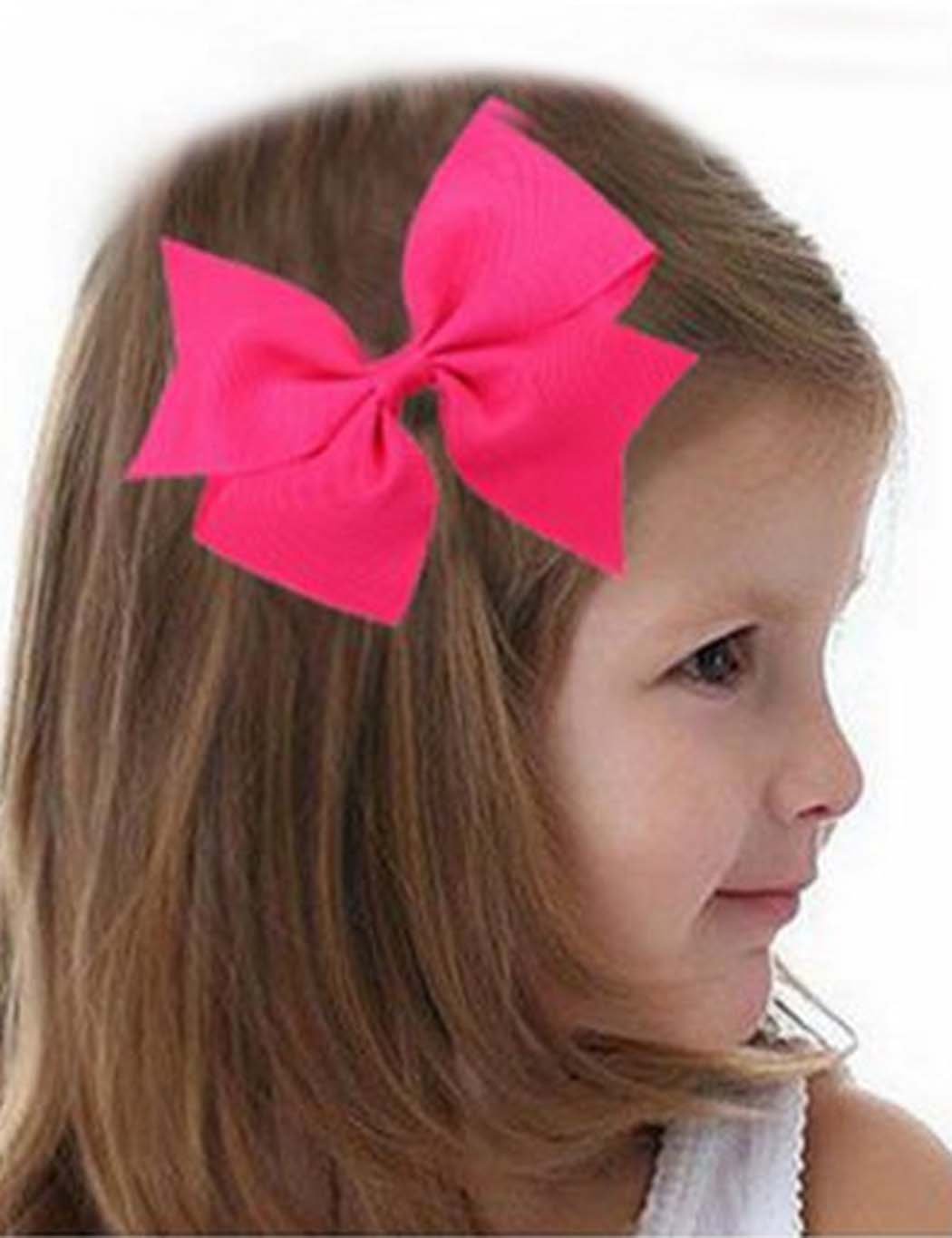 Angoo Beauty 10pcs Girls Ribbon Bow Hair Clip Kids Alligator Clips Party Hair Accessories Facial Hair for Baby Girl Toddlers Kids(Multicolored)