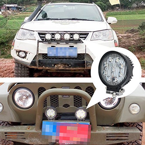 LED Light Bar(Pack of 2),JAHURD 27W Work Light 12V Flood Driving Light Off-road, 4wd, 4x4, Utv, Buggies, Atv, Suv, Jeep,Motorbike, Motorcycle-Dually lights