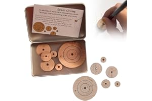 Jenerates Seam Circles, Circle Patchwork Tracing Wheels, Different Sizes Wooden Round Seam Admission Marker Set to Marking St