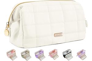 Sooez Large Pencil Case Pouch, Soft Pencil Bag with Zipper, Pen Bag Wide Opening, School Supplies Cute Pencil Case for Girls Boy Men Women, Beige