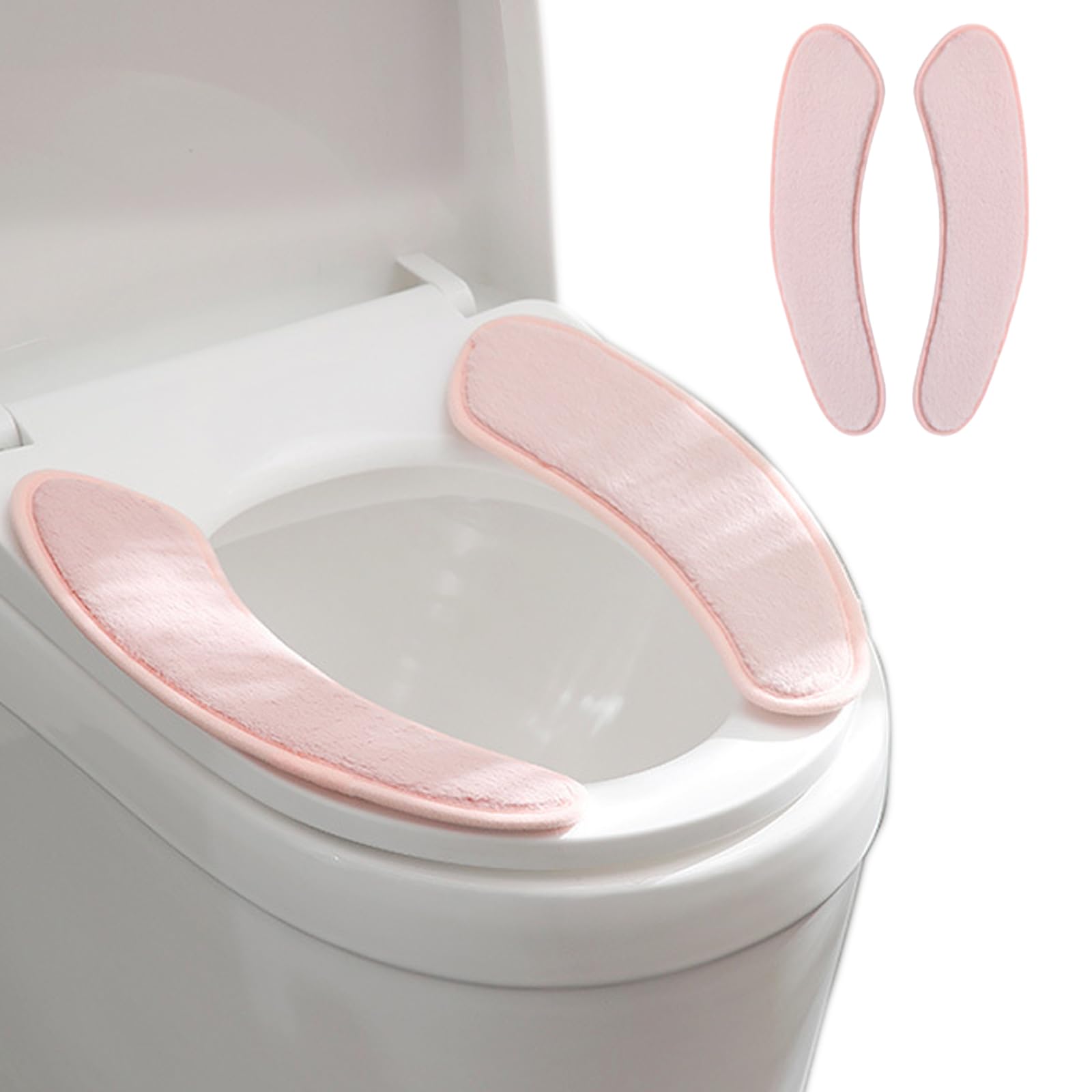 Photo 1 of Iensen Thick and Warm Toilet Seat Cushion Cover - with Sticky Toilet Seat Cushion - Washable and Reusable Mat for Winter - Double Flap Separation, TPR Back Adhesive, Soft and Protective (Pink)