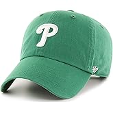 '47 MLB Kelly Green Primary Logo Clean Up Adjustable Strap Hat Cap, Adult One Size Fits All