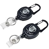 2 Pack - Heavy Duty Retractable Badge Reel with ID