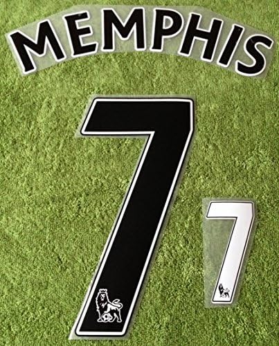 Memphis #7 Manchester United FC Away 2015-2016 Soccer Jersey Shirt Print Transfer Name/Number Set Adults