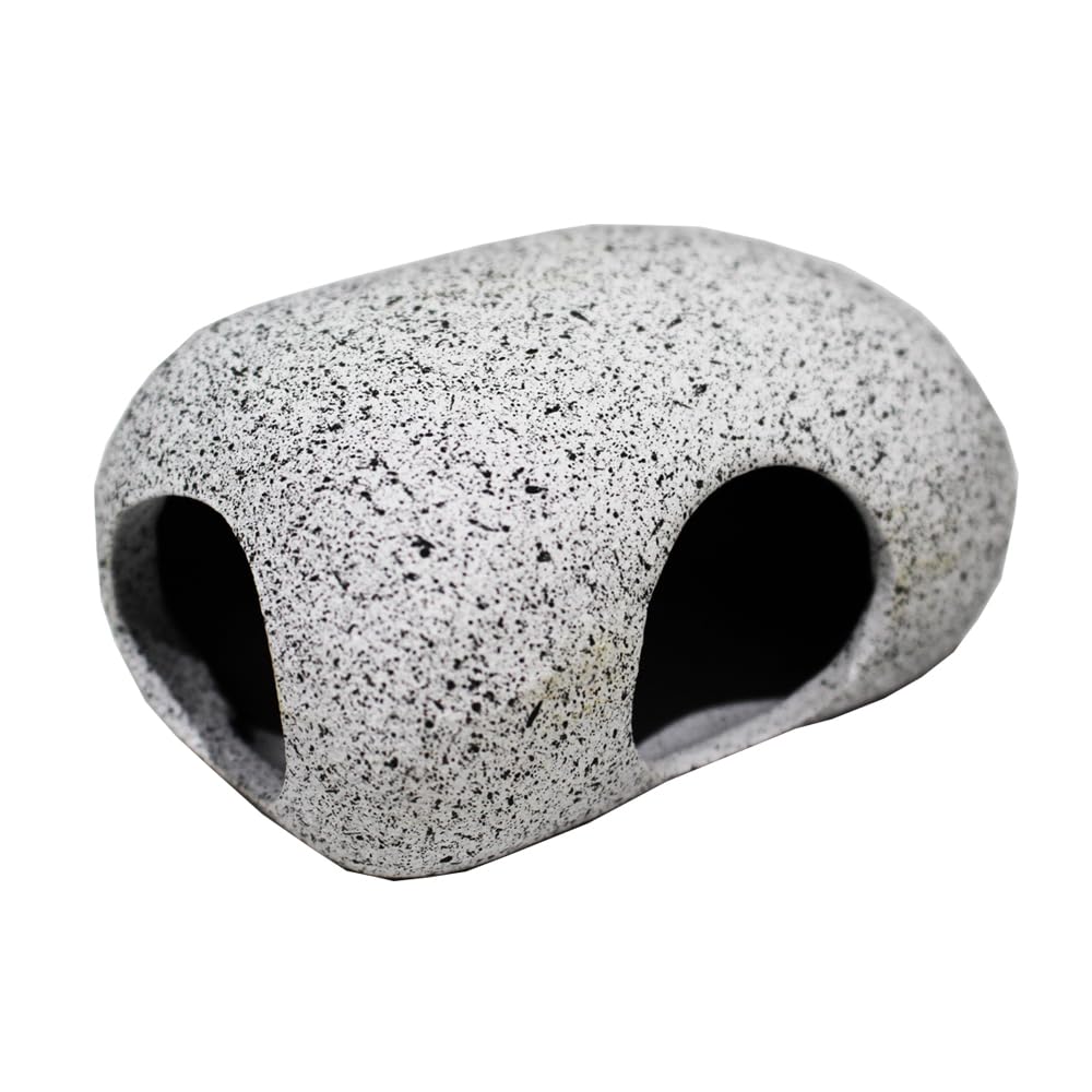 CWP Breeding & Play Ceramic Hideaway Rocks - Safe, Non-Toxic Small Aquarium Ornaments for Betta and More, Ideal for Fish Tank Decoration (1)