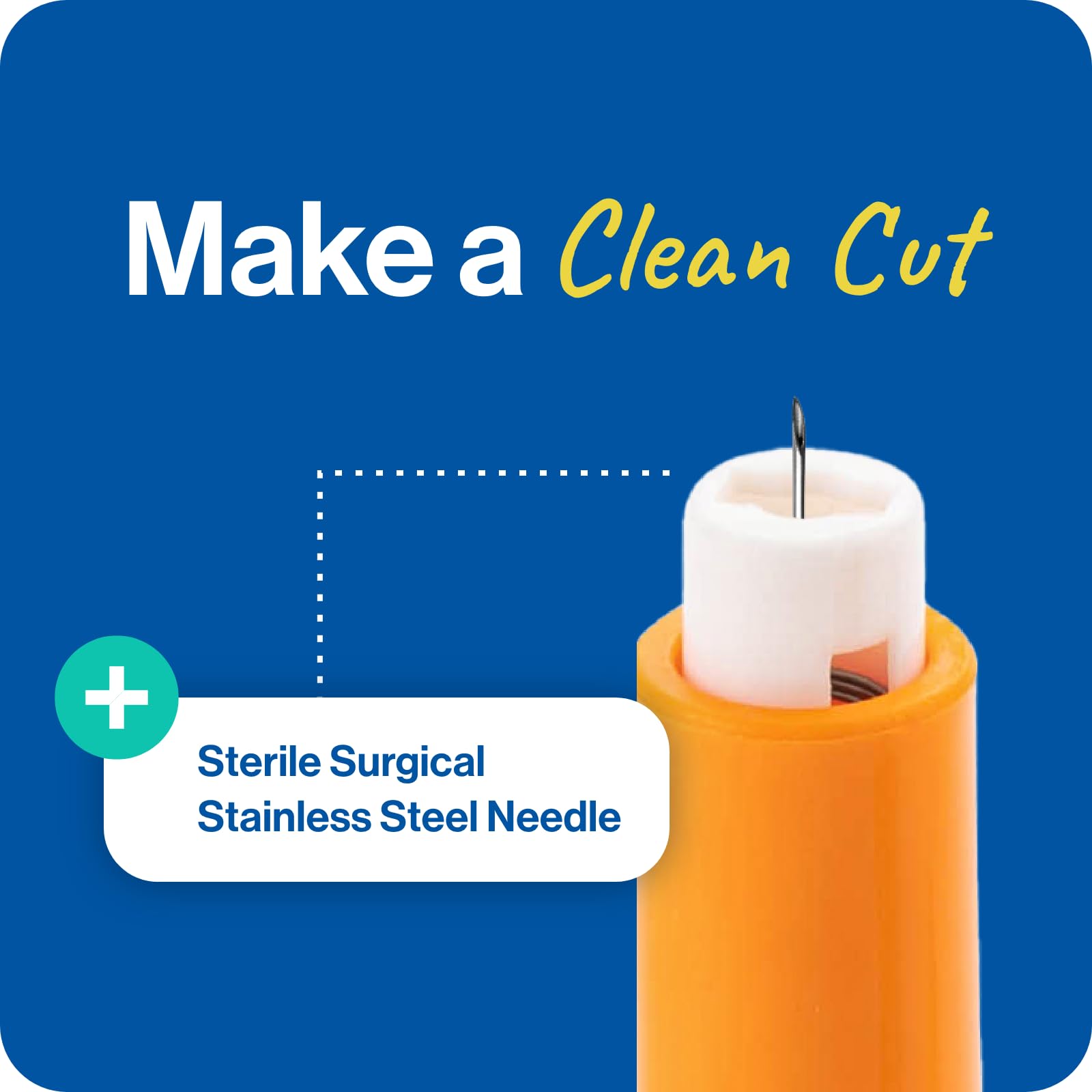 OWELL® Safety Lancets 21G x 2.5mm – 100 Count | Extra Blood Flow for Thick Skin | Sterile, Preloaded, Medical-Grade, Pressure Activated for Diabetic Glucose Testing