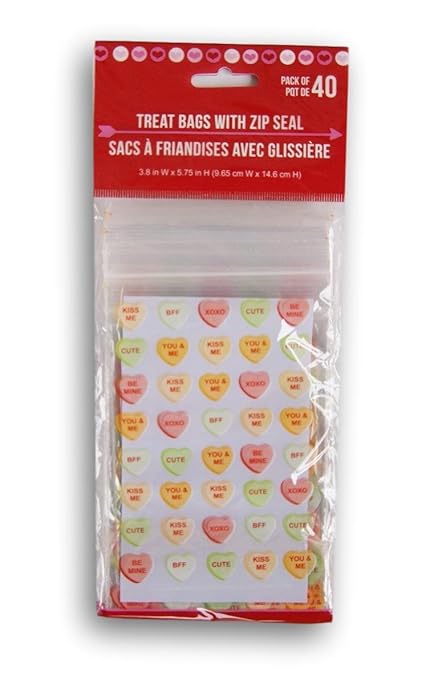Amazon.com: Valentines Day Mini Zip Seal Treat Bags - 40 Count (Talking