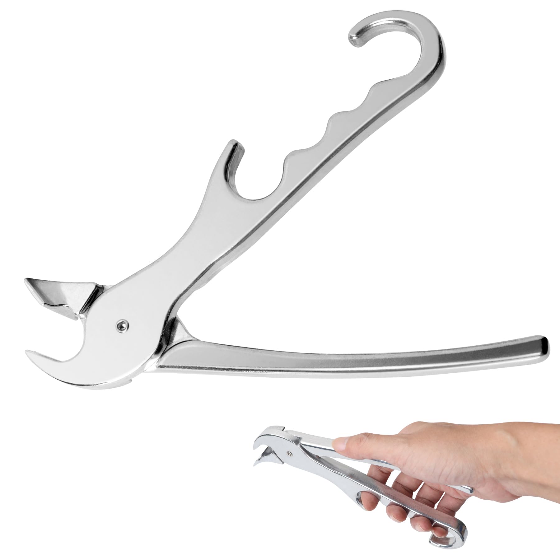 Photo 1 of Pan Gripper, Premium Pizza Pan Gripper Aluminium Alloy, Heavy Duty Pizza Pan Tongs Stone Pot Clamp for Lifting Hot Plate, Bowl, Plate, Tray with Food Out from Microwave, Oven, Instant Pot, Air Fryer