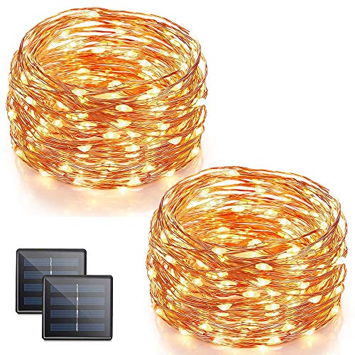 32 Feet 100 LED Fairy Lights Copper Wire Starry Solar String Light Outdoor Decor