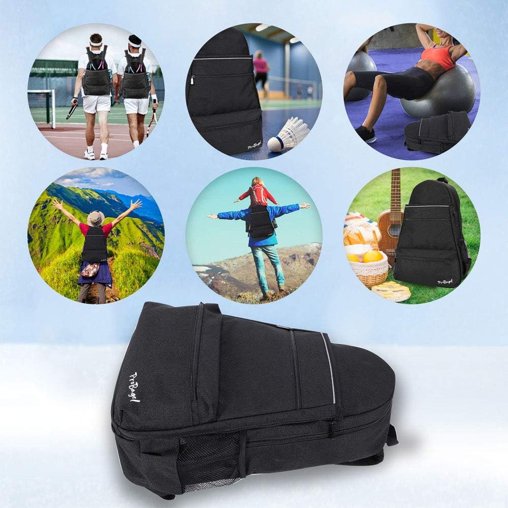 ProBagel Tennis Bag, Tennis Backpack for Women and Men with Upgraded Features to Hold 2 or 3 Tennis Rackets/Racquets, Waterproof Material, Multifunctional Sports Bag : Sports & Outdoors