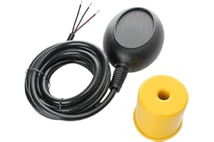 Shopcorp - Water Level Meter Sensor - Float Switch for Sump Pump - Dual Function (Fill or Empty) Operation - NO/NC Control Function, 9.8 Feet Cord Length, 250V and 10A Max Current - XK-15-5 Model