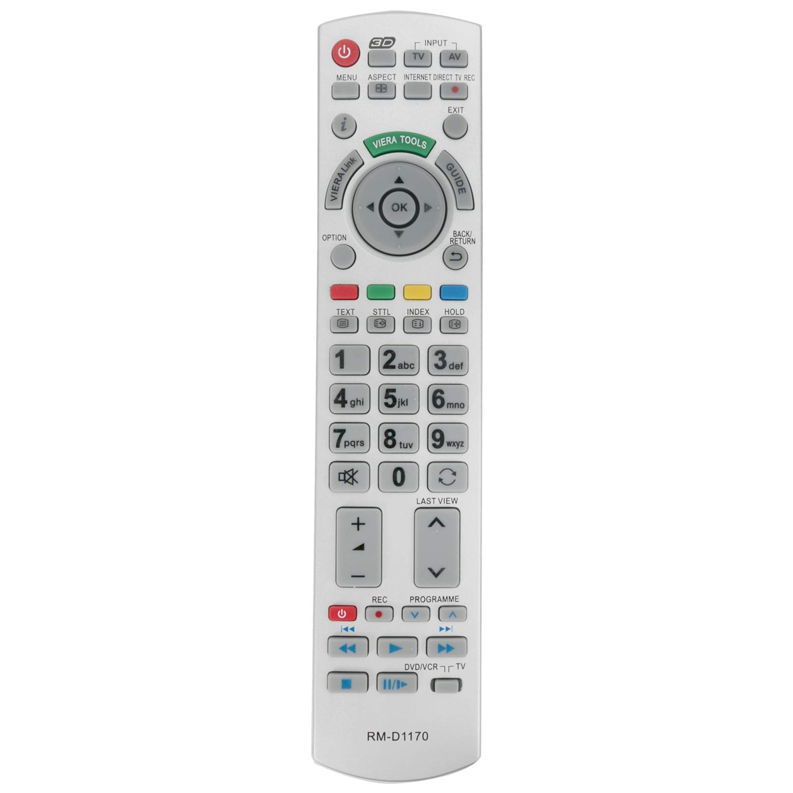 VINABTY RM-D1170 Sub N2QAYB000572 N2QAYB000752 Replacement Remote Fit for Panasonic TVs TX-P42GTS31 TX-P46GTS31 TX-P42ST30E TX-P46ST30E TX-P50ST30E TX-P42UT30B TX-P50UT30B TX-P42GT30B TX-P46GT30B