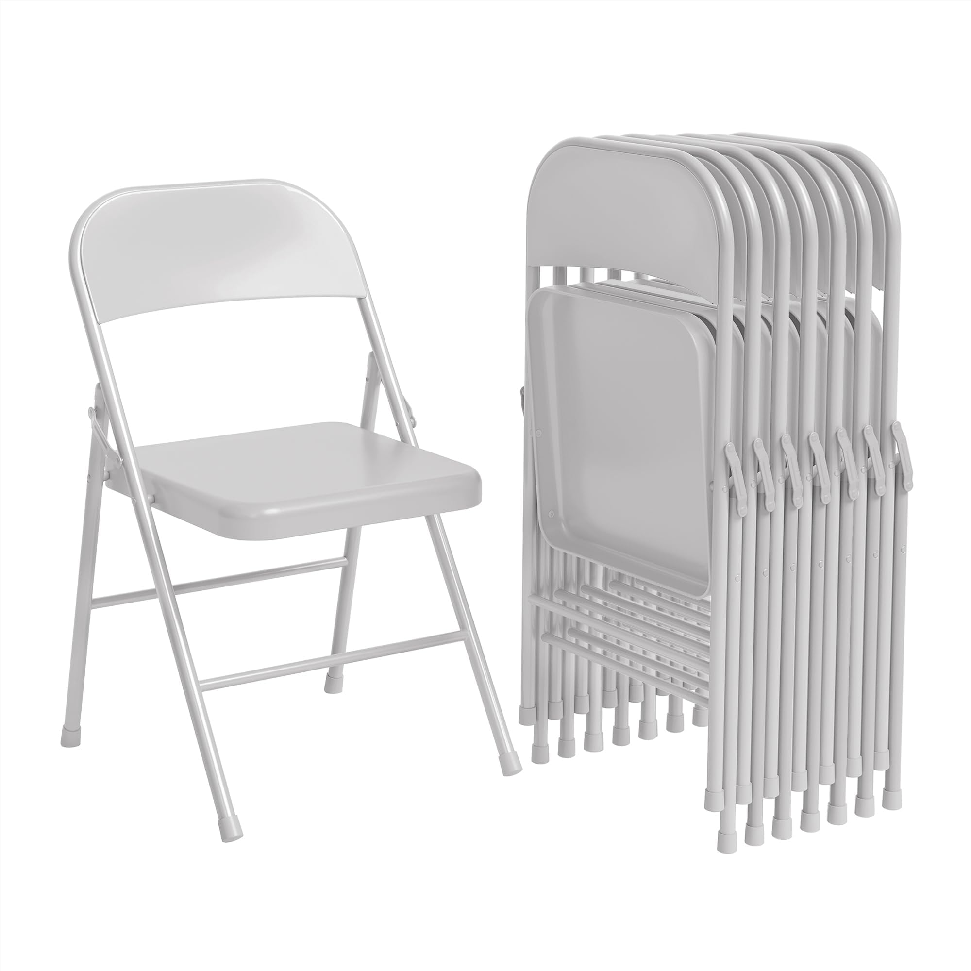 Photo 1 of All-Steel Folding Chairs Set oeavy Duty Metal Foldable Dining Chair with Backrest, Hold Up to 350 LBS, Grey Portable Fold Chair for Home, Office, Indoor & Outdoor Events