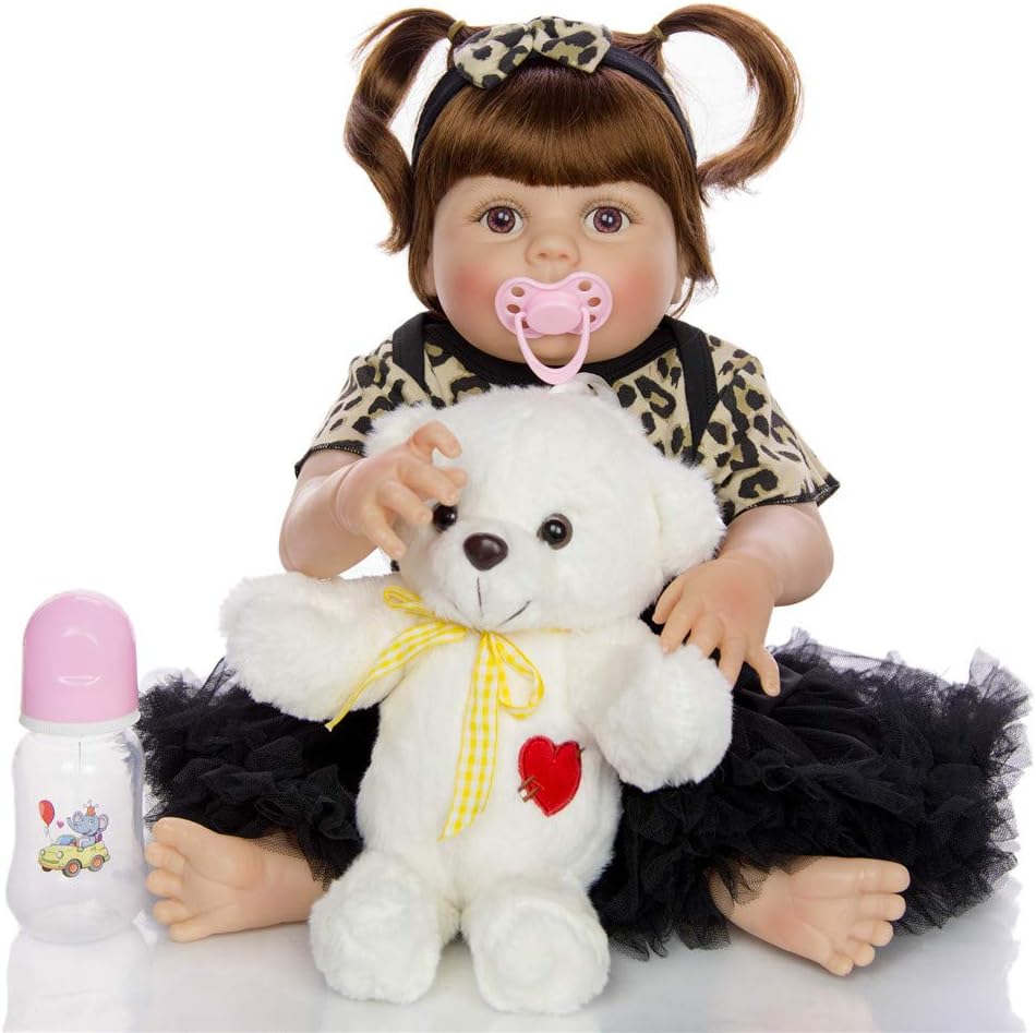 Prezzo TTXLY Rebirth Doll 23 Pollici / 57CM Reborn Baby Doll Simulazione Baby Full Silicone Girl Realistica e realistica Tall Dreams Gift Set Toy Gift Sicurezza Testata per Age 3 Offerte