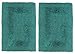 COTTON CRAFT Luxurious Bath Mat Rug - Set of 2 Reversible Heavyweight Step Out Bath Mats for Bathroom Floor, Tub and Shower - Pure Cotton Soft Plush Absorbent Tufted Racetrack Mat - 17 x 24 in - Teal