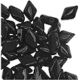 Matubo Czech Glass GemDuo, 2-Hole Diamond Shaped Beads 8x5mm, 8 Grams, Jet Black
