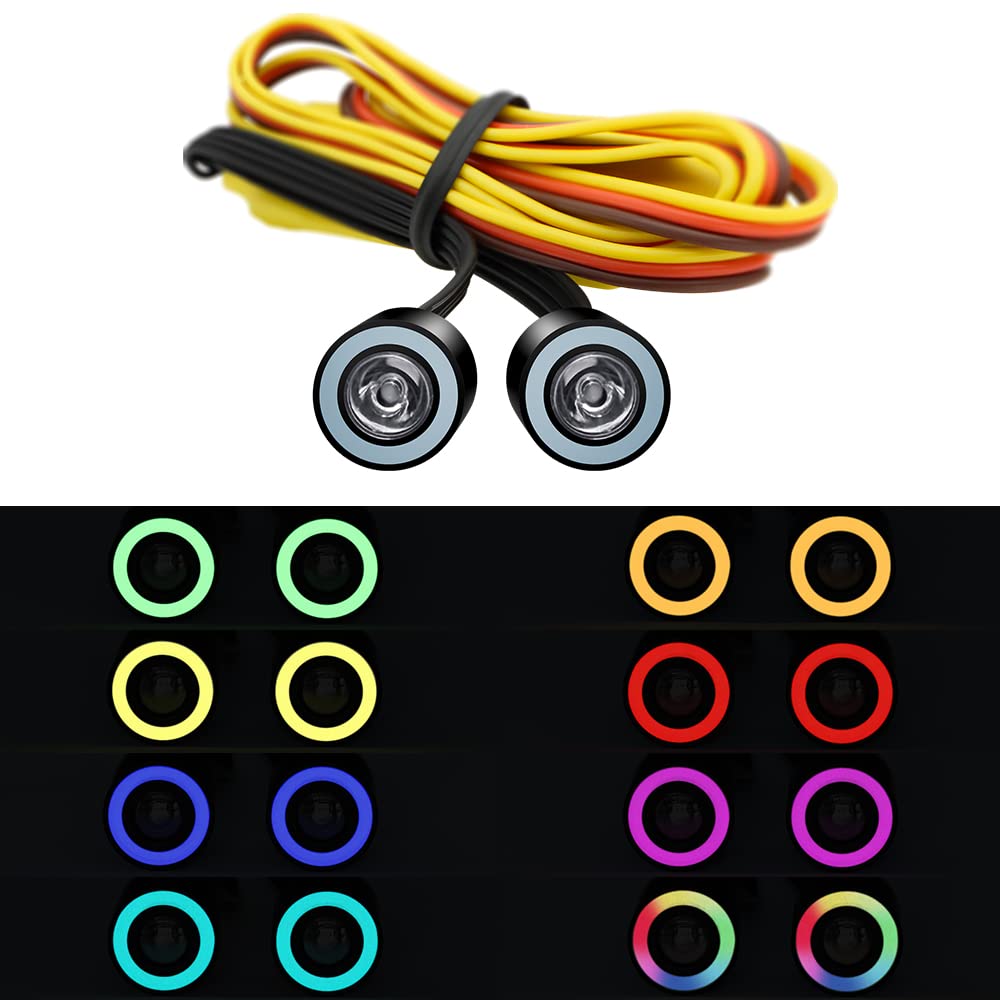 Photo 1 of EPINON RC Light RC Headlights Angel Eyes with 12 Modes for 1/24 AXIAL SCX24 Bronco C10 JLU Gladiator Deadbolt Upgrade Part