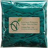 Cotton Fiber for Spinning, Blending, Felting & Fiber Arts. Soft Vegan Combed Top. Spruce