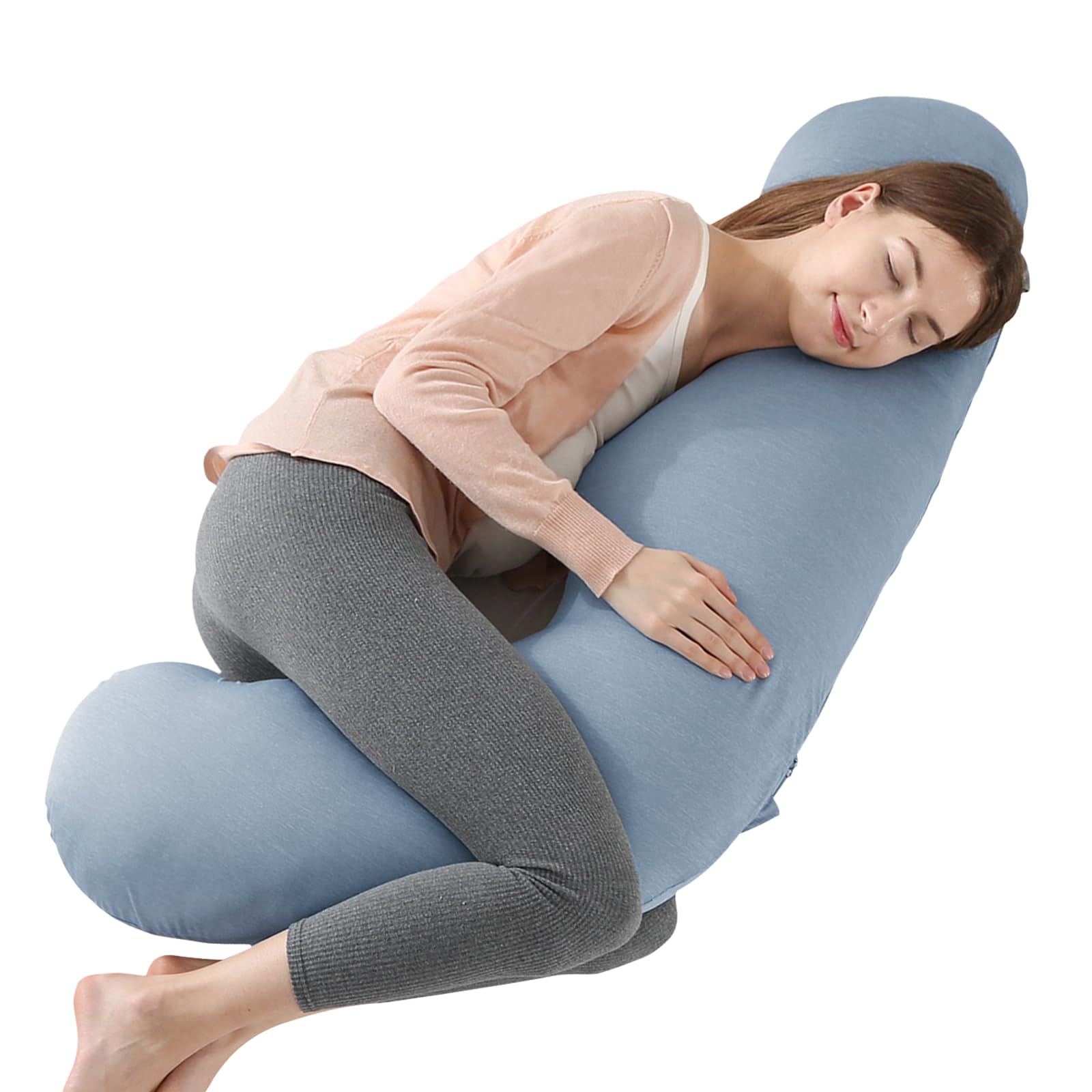 Wndy's Dream L shaped Support Pillow| Pregnancy Body Pillow with Premium Cotton Filling for Sports Recovery,Back, Neck & Leg Pain Relief with Machine Washable Pillowcase