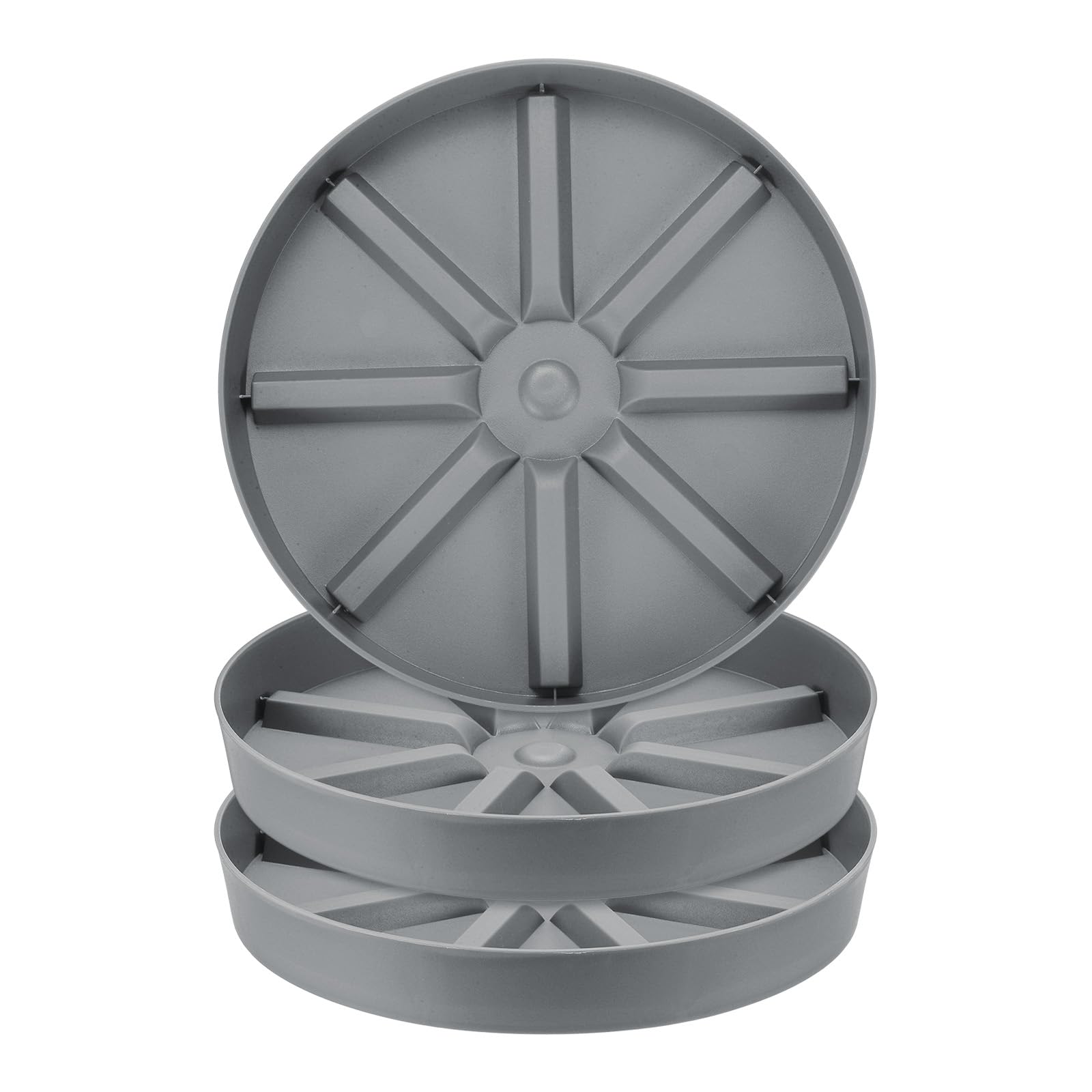 M METERXITY 3-Pack Plant Saucer, 10 Inch Flower Pot Saucers, Thicker Anti-Rot Root Plastic Plant Saucer for Indoor/Outdoor Potted Plant/Plant Water Catcher Tray [Grey]