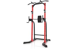ZENOVA Pull Up Bar Station Power Tower, Adjustable Height Dip Bar for Home Gym Multi-Function Strength Training Workout Equipment