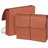 Blue Summit Supplies 10 Redrope Expanding File Wallets, Letter, 5.25" Brown | 5.25 in Expansion, Elastic String Closure, for Documents, Receipts, and Travel Filing