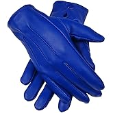 Men's Dress Leather Gloves (Large, Blue)