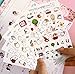 ONOR-Tech 6 Sheets Lovely Cute Adorable Decorative Adhesive Sticker Tape / Kids Craft Scrapbooking Sticker Set for Diary, Album, Laptop, Cellphone, Journals (100x160mm)