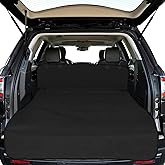 F-color SUV Cargo Liner for Dogs - Waterproof Pet Cargo Liner, Comfort Dog Cargo Cover with Bumper Flap Protector, Scrachproof for Large SUVs Sedans Trunks Vans, Black