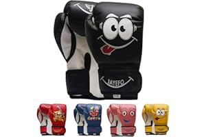 Jayefo Boxing Gloves for Kids & Children - Youth Boxing Gloves for Boxing, Kick Boxing, Muay Thai and MMA - Beginners Heavy Bag Gloves for Heavy Boxing Punching Bag - 4 and 6 Oz - Black