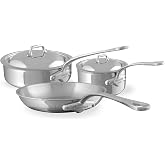 Mauviel M'Cook 5-Ply Polished Stainless Steel 5-Piece Cookware Set With Cast Stainless Steel Handles, Made In France
