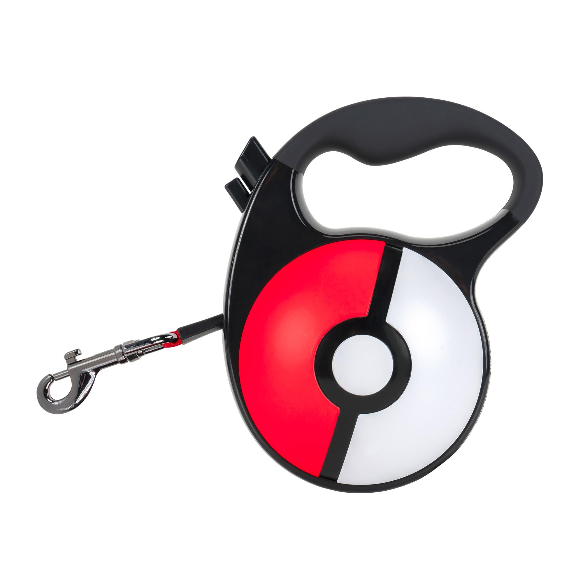 Pokémon Poké Ball Retractable Dog Lead, Pet Leash - 16 Ft. Retractable Dog Lead with Reflective Tape, Handbrake, Lock, Comfort Grip and Metal Clip
