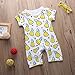 Baby Boys Girls Short Sleeve Full Pineapples Print Bodysuit
