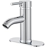 Chrome Bathroom Sink Vanity Faucet Single Handle Modern RV Faucet Deck Mount 1 Hole or 3 Holes