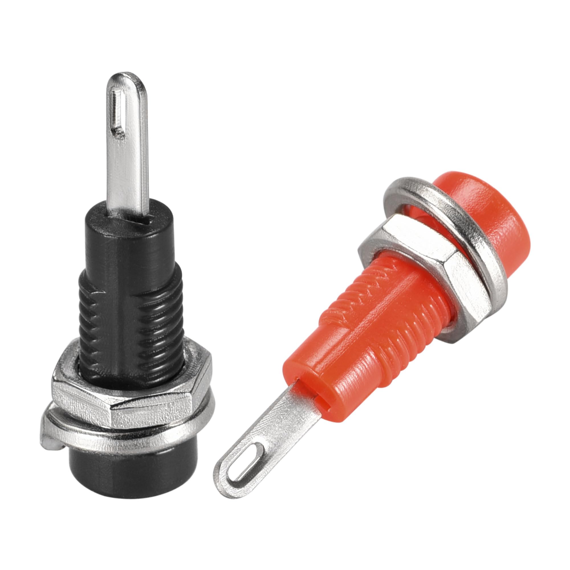 sourcing map 6pcs 2mm Banana Jack Binding Post Female Socket Plug Terminal Connector for Loudspeaker Amplifier Red Black