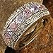 Psiroy 925 Sterling Silver Plated Simulated Pink Topaz Half Eternity Band Ring Size 8