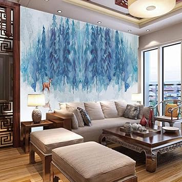 Wandbilder Wohnzimmer Modern Xxl Blauer Waldelch 400x280cm Wandbild Tapete Moderne Wohnzimmer Mural Schlafzimmer Kinderzimmer Tv Hintergrund Wand Dekoration Amazon De Baumarkt